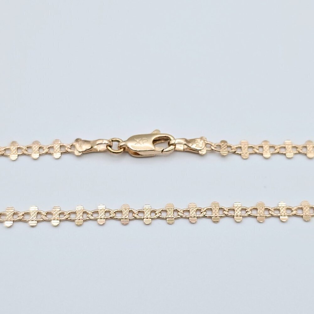 Rose Gold Plated Brass Necklace with Elegant Pattern – 17.7 Inches, XPNL0024 - Picture 11 of 12